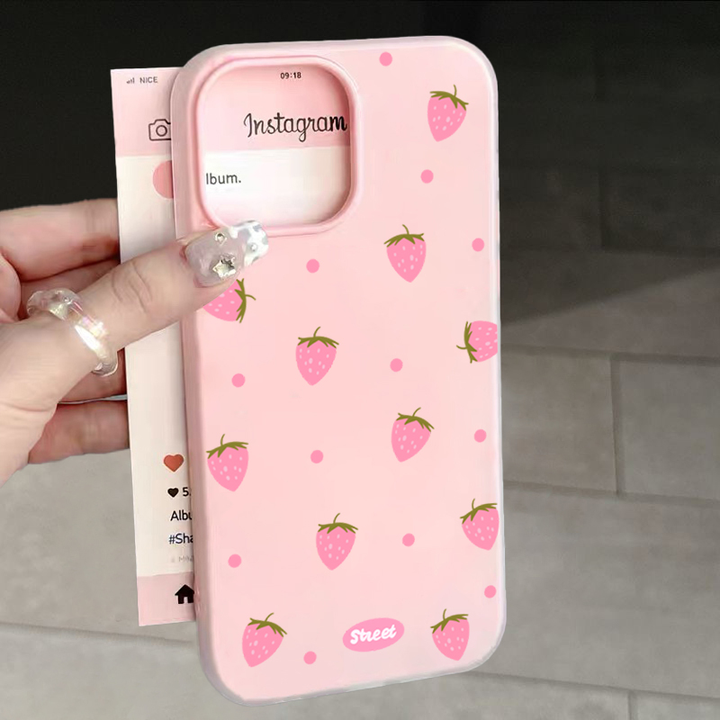 Strawberry Huller - Süßes Rosa Erdbeer-Muster Handyhülle für Samsung