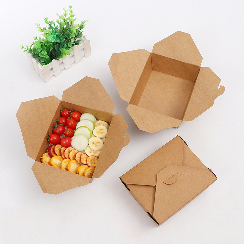 Meal Prep Delivery - 20 Stück Kraftpapier Einweg-Behälter für Essenszubereitung,