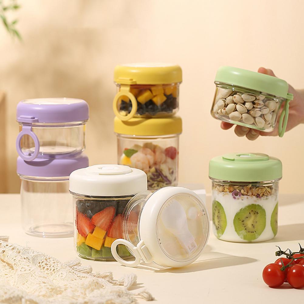 Meal Prep Overnight Oats - Tragbarer Frühstücksbecher, multifunktionaler, transparenter Behälter für