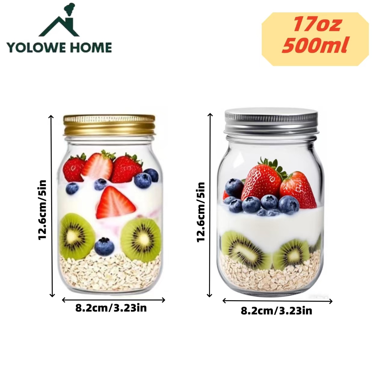 6er-Set, 12er-Set, 500ml/16oz, – Meal Prep Overnight Oats Bewertung und Preis